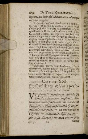 Caput XXI. De Cœlibatu & Votis personarum Ecclesiasticarum.