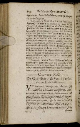 Caput XXI. De Cœlibatu & Votis personarum Ecclesiasticarum.