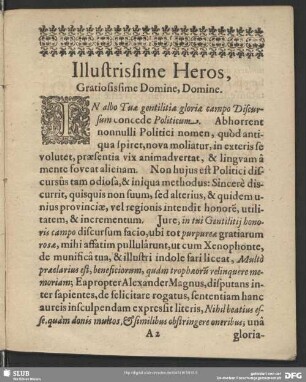 Illustrissime Heros, Gartiosissime Donine, Domine