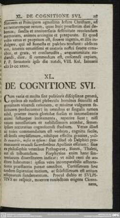 XL. De cognitione sui