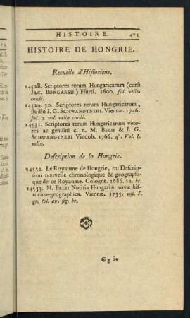 Histoire De Hongrie.