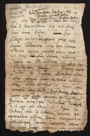 Todesanzeige des Dr. iur. utr. Christoph Harpprechtus, Hofgerichtsadvokat, 1637.