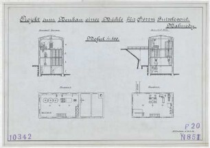 Technische Zeichnung : Projekt zum Neubau einer Mühle für Herrn Dutrelepont, Malmedy