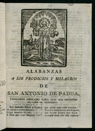 Alabanzas A Los Prodigios Y Milagros De San Antonio De Padua