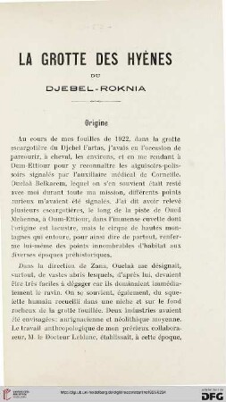 Sér. 5: La Grotte des Hyènes du Djebel-Roknia