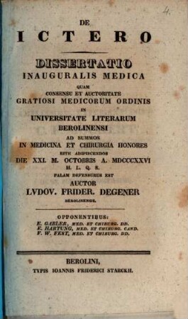 De ictero : Diss. inaug. med.