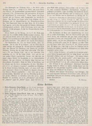 375-378 Kleine Kritiken