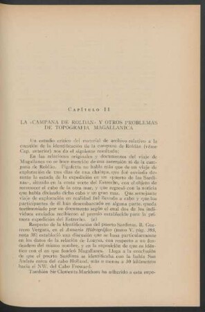 Capítulo II - La "campana de Roldan" y otros problemas de topografia magallanica