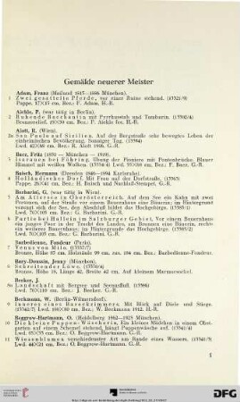 Gemälde neuerer Meister (Nr. 1-301)