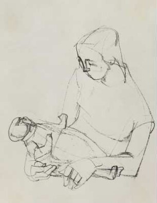 Mädchen mit Puppe in den Händen
