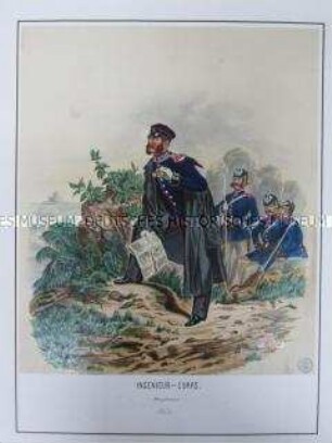 Uniformdarstellung, Hauptmann des Ingenieur-Korps, Preußen, 1864. Tafel 33 aus: Schindler: Militair-Album.