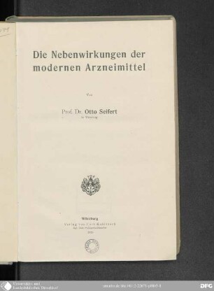 Die Nebenwirkungen der modernen Arzneimittel