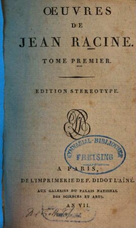 Oeuvres de Jean Racine, 1