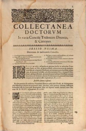 Collectanea doctorum qui in suis operibus concilii Tridentini loca referentes illorum materiam incidenter tractarunt