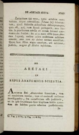 De Aretaei In Rebus Anatomicis Scientia.