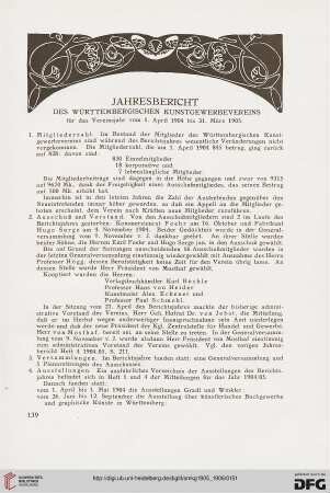 Jahresbreicht des Württembergischen Kunstgewerbeverein für das Vereinsjahr 1. April 1904 bis 31. März 1905