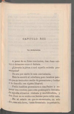 Capítulo XCII. - La declaración.