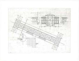 Döllgast, Hans; München; Alte Pinakothek, Wiederaufbau - Dachaufsicht; Ansicht; Details