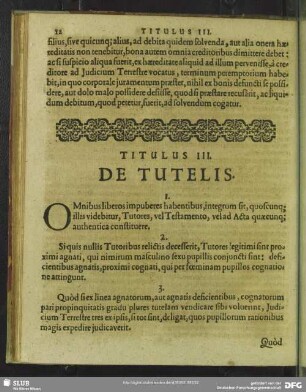 Titulus III. Der Tutelis