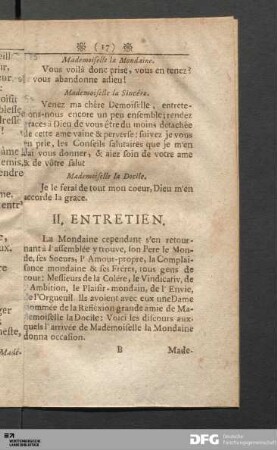 II. Entretien.
