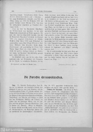 Die Parochie Grossweitzschen