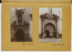 Portal St. Barbara, Koblenz. Portal Bürresheimer Hof, Koblenz: Ansichten Portal (aus: Skizzen- und Fotoalbum 11)