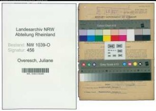 Entnazifizierung Juliane Overesch , geb. 15.08.1922 (Angestellte)