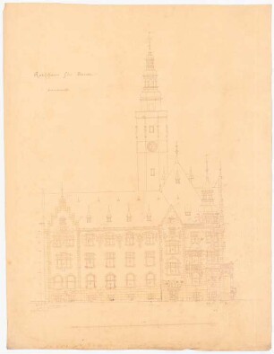 Rathaus, Jauer: Seitenansicht 1:100