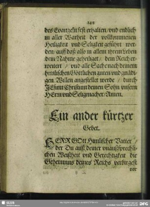 Ein ander kürtzer Gebet