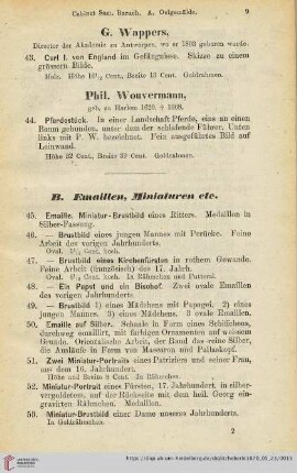 B. Emaillen, Miniaturen etc (Nr. 45 - 66)