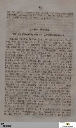 5. List als Flüchtling und als "Festungssträfling"