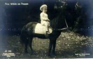 Wilhelm von Preußen auf einem Pony