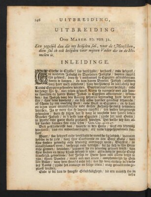 Uitbreiding Over Matth. 10: vers 32.