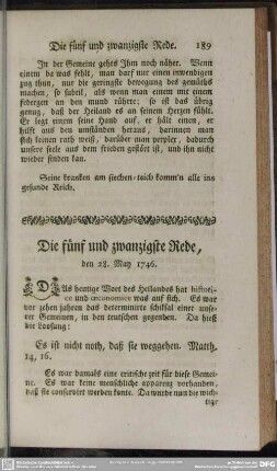 Die fünf und zwanzigste Rede, den 28. May 1746