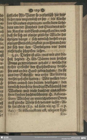 §. 31. [Des H. Athanasii einstimmende Zeugnüssen]