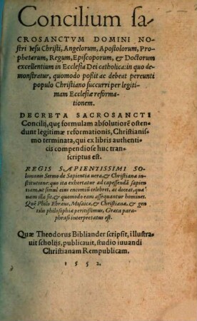 Concilium sacrosanctum Domini nostri Jesu Christi