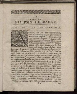 Contra Ellipsin Hebraeam