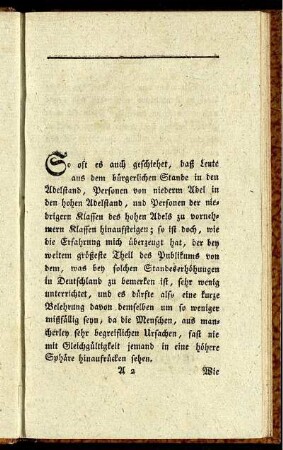 So oft es auch geschiehet, daß Leute aus dem bürgerlichen Stande in den Adelstand, Personen von niederm Adel in den hohen Adelstand ...