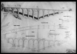 Drachenlochbrücke: Zeichnung und Konstruktionszeichnung