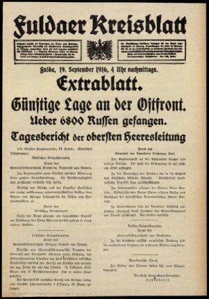 Ausgabe vom Dienstag, den 19. September 1916.