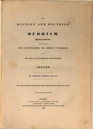 The history and doctrine of Budhism, populary illustrated