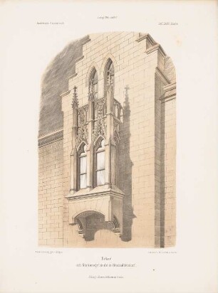 Stationsgebäude, Stadtoldendorf: Perspektivische Ansicht eines Erkers (aus: Architektonisches Skizzenbuch, H. 76/5, 1865)