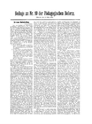 Zur neuen Rechtschreibung : Beilage zu Nr. 10 der Pädagogischen Reform