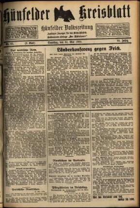 Zweite Ausgabe vom Samstag, den 31. Mai 1930.
