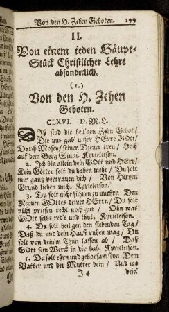 II. Von einem ieden Häupt-Stück Christlicher Lehre absonderlich.