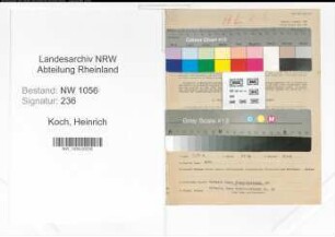 Entnazifizierung Heinrich Koch , geb. 31.10.1890 (Beamter)