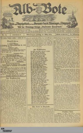 Alb-Bote : Rundschau von der Alb : Münsinger Kreiszeitung : Heimatblatt der Alb
