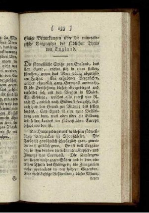 Einige Bemerkungen über die physikalische und mineralogische Geographie des südlichen Theils von England.