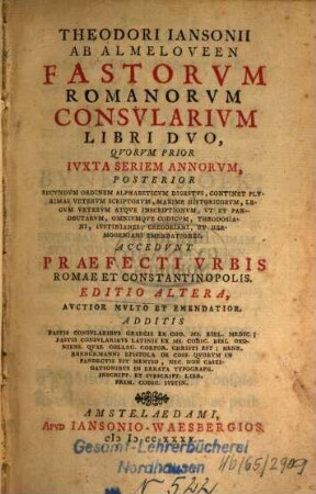 Fasti Romani Consulares : libri 2.