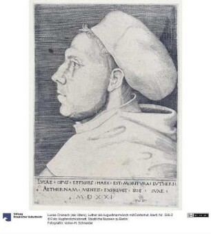 Luther als Augustinermönch mit Doktorhut